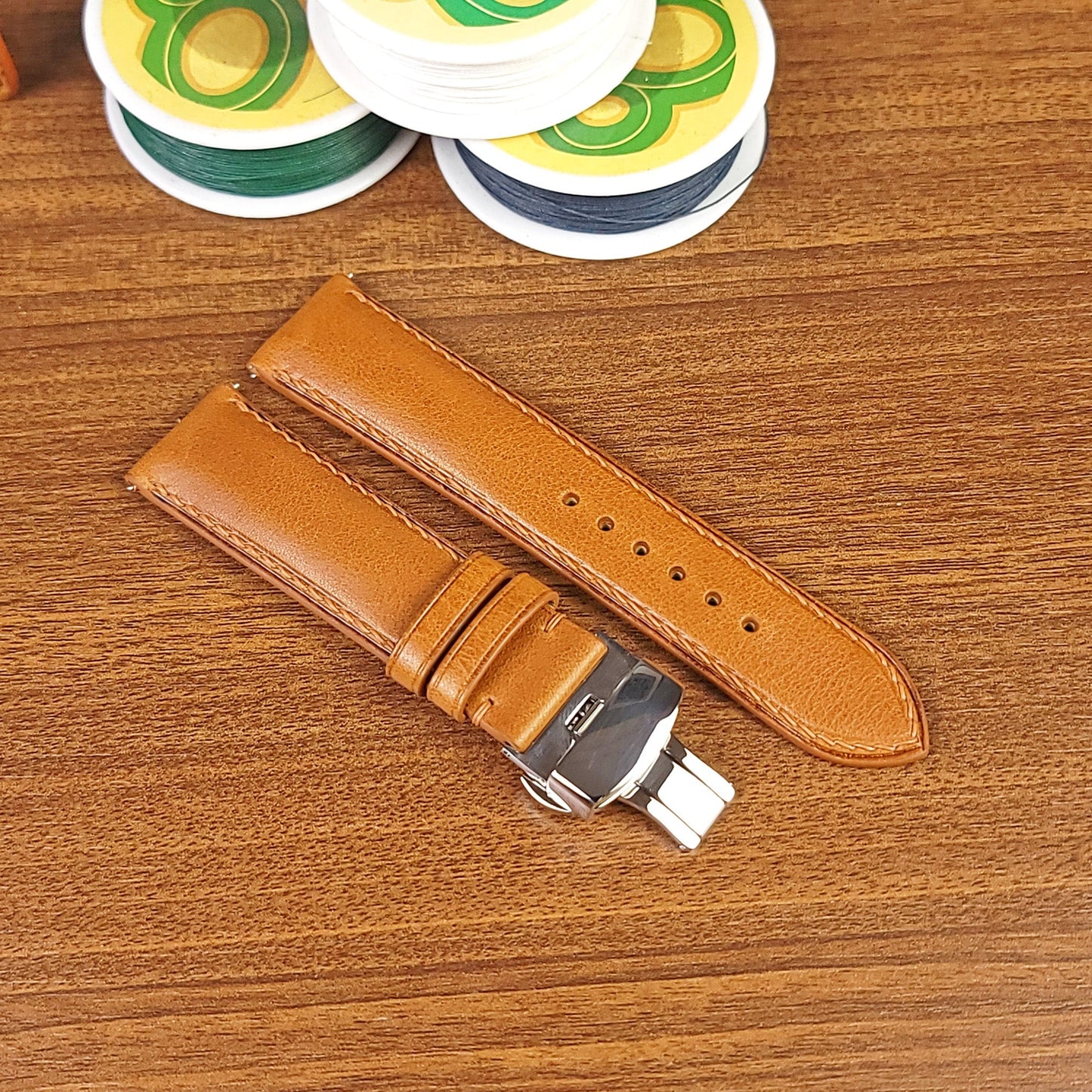 Custom Genuine Full Grain Vachetta Leather Watch Straps - PVMH Leather