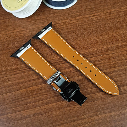 Custom White Lizard Leather Apple Watch Band