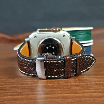 Custom Brown Lizard Leather Apple Watch Ultra Band