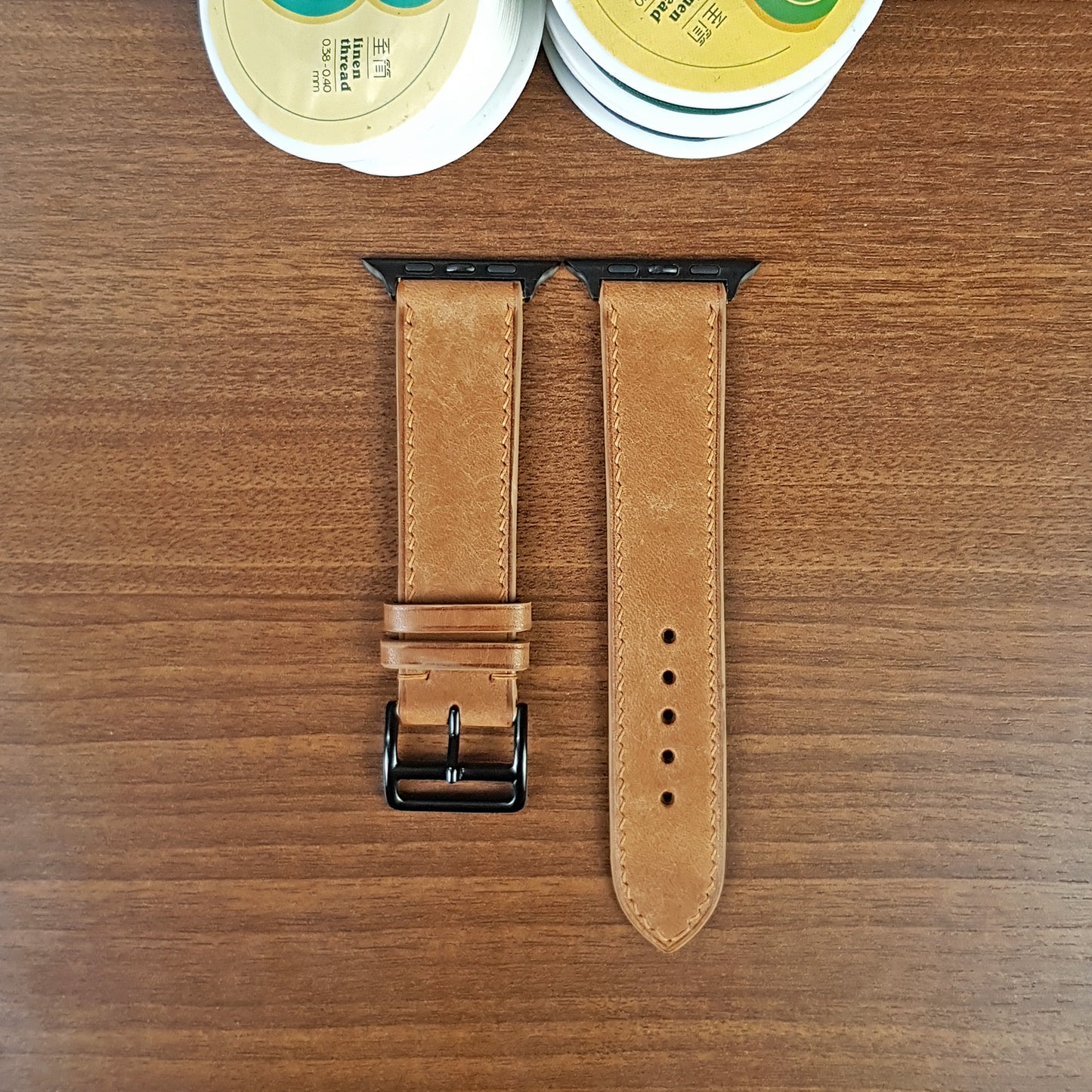 Full Grain Leather Yellow Pueblo Apple Watch Band