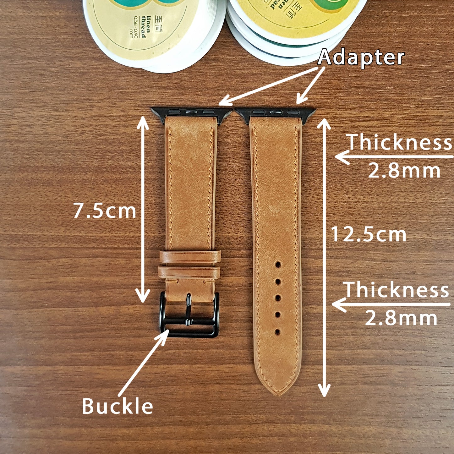 Full Grain Leather Yellow Pueblo Apple Watch Band