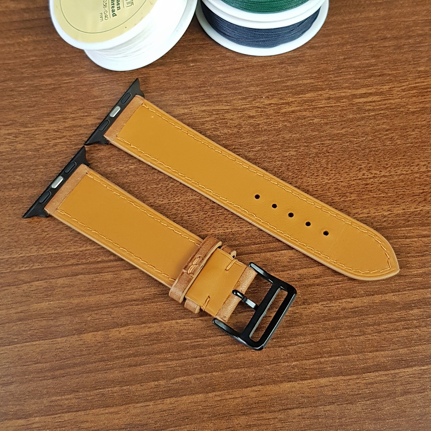 Full Grain Leather Yellow Pueblo Apple Watch Band