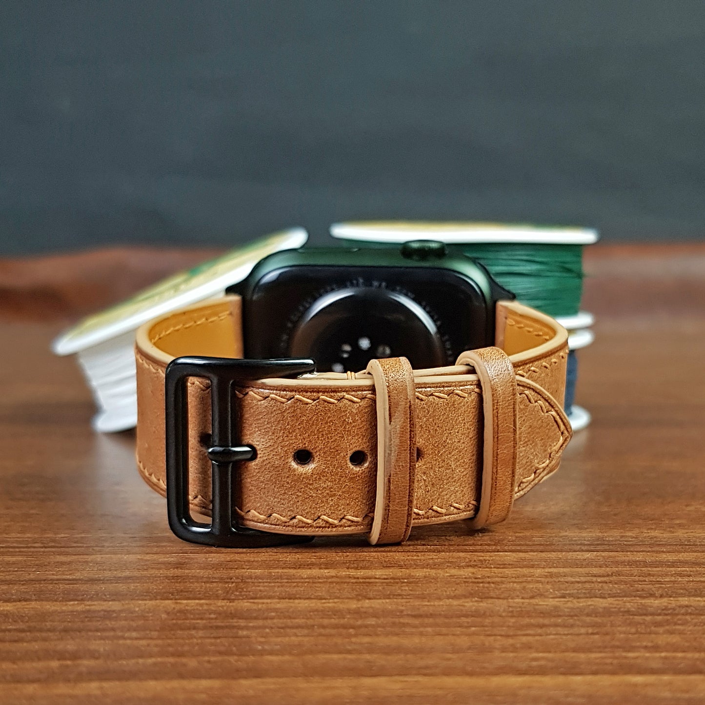 Full Grain Leather Yellow Pueblo Apple Watch Band