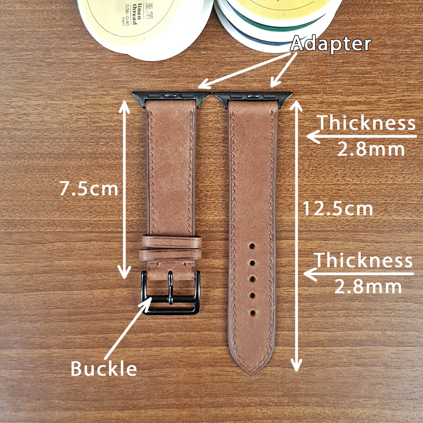 Full Grain Leather Brown Pueblo Apple Watch Band