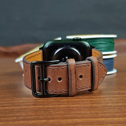 Full Grain Leather Brown Pueblo Apple Watch Band