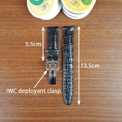 Black Genuine Alligator Leather IWC Watch Strap