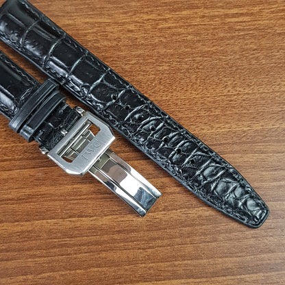 Black Genuine Alligator Leather IWC Watch Strap