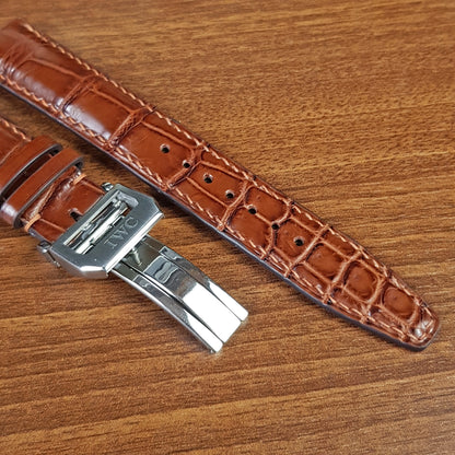 Reddish Brown Genuine Alligator Leather IWC Watch Strap