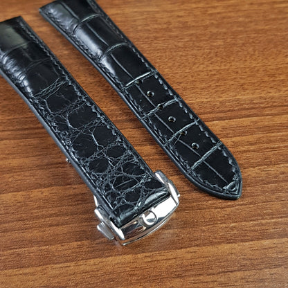 Black Genuine Alligator LeatherOmega Watch Strap