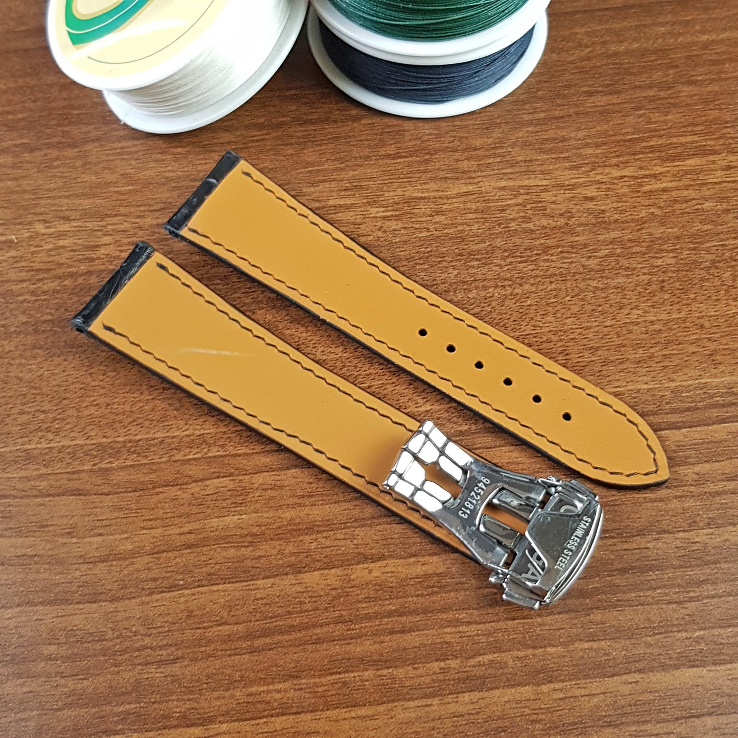 Black Genuine Alligator LeatherOmega Watch Strap