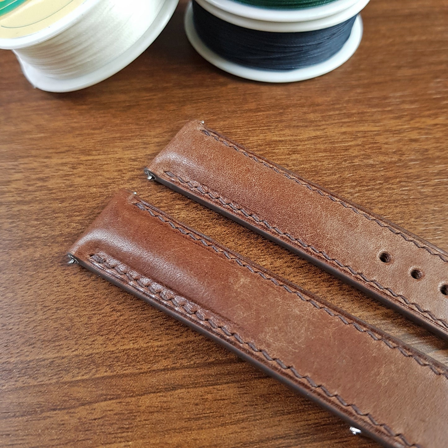 Full Grain leather Brown Pueblo Omega Watch Strap