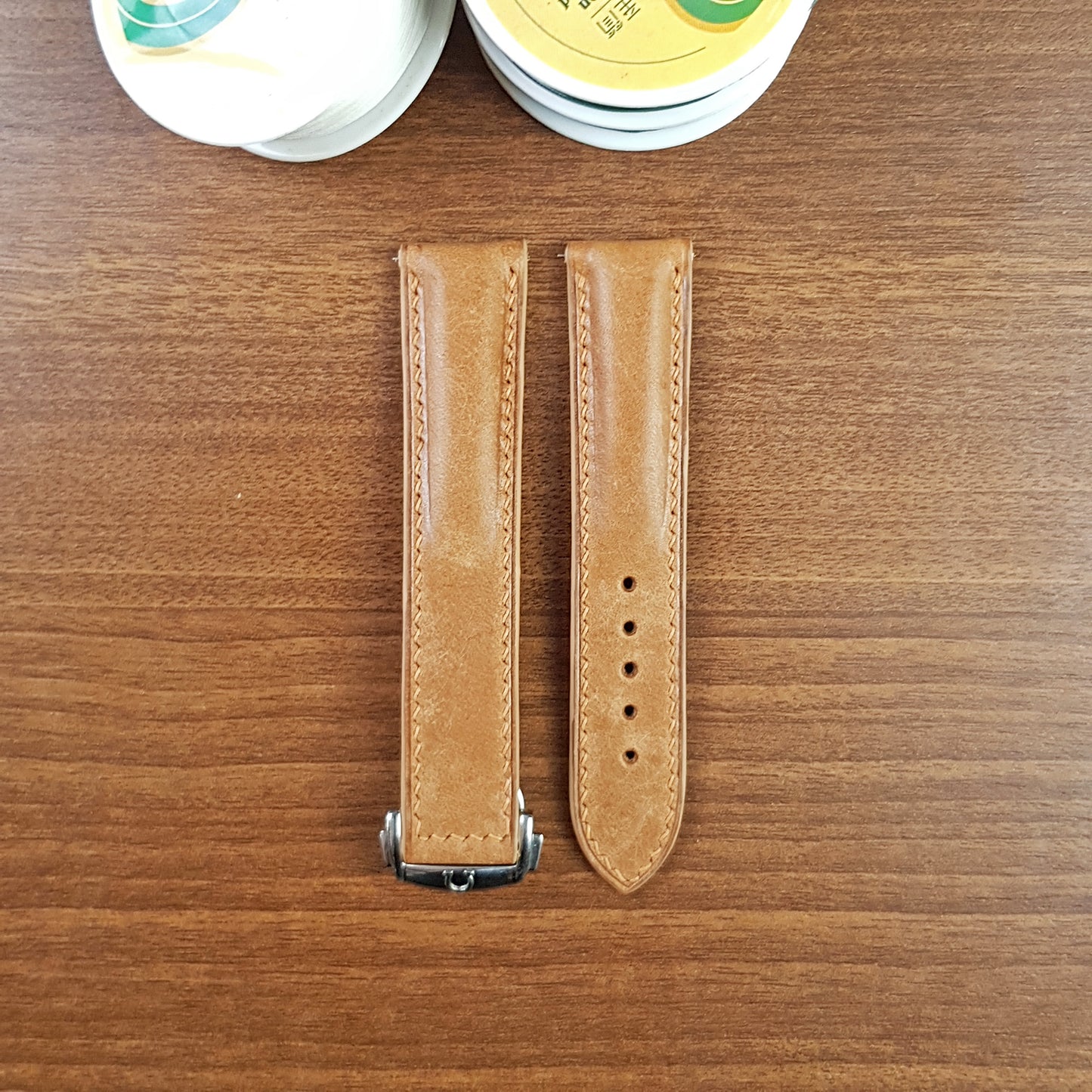 Full Grain Leather Yellow Pueblo Omega Watch Strap