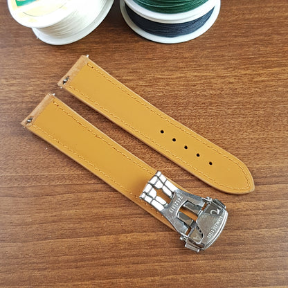 Full Grain Leather Yellow Pueblo Omega Watch Strap