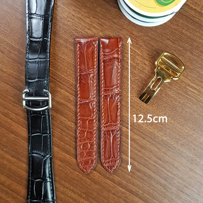 Reddish Brown Alligator Leather Cartier Watch Strap