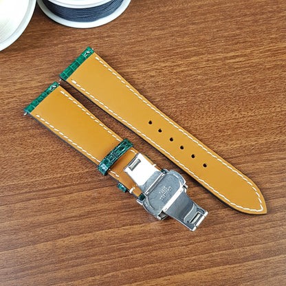 Green Genuine Lizard Leather Watch Bands