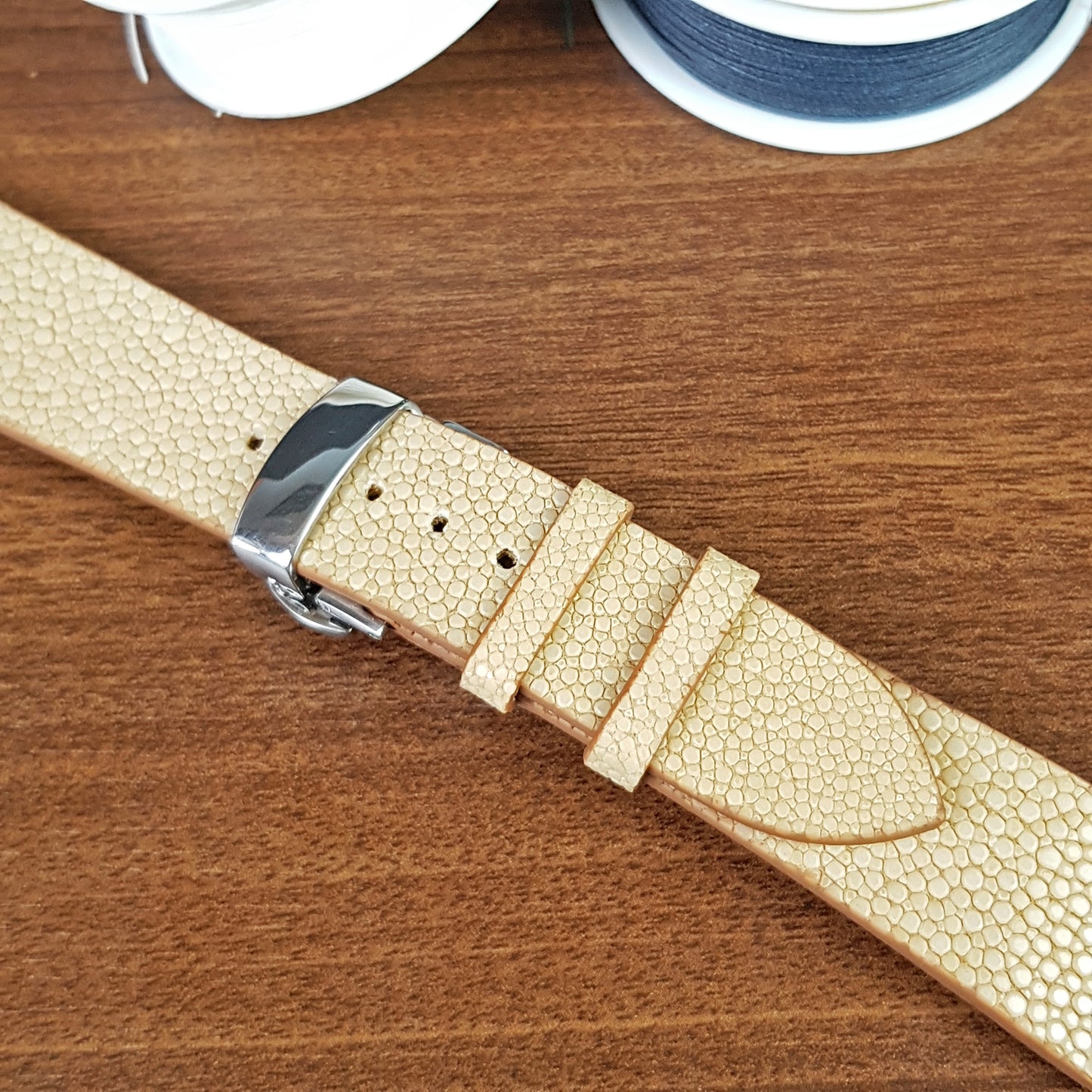 Custom Genuine Tan Stingray Leather Watch Strap