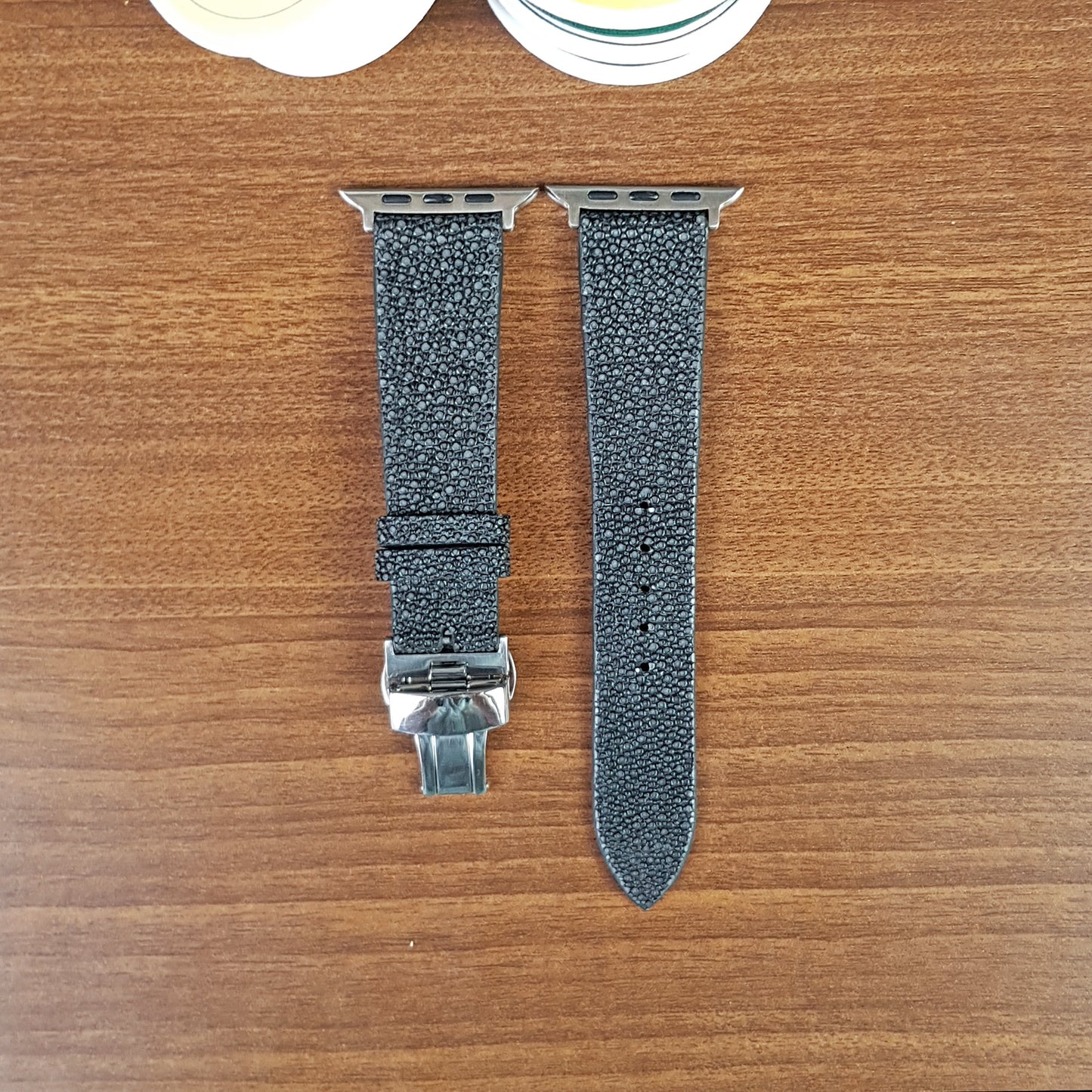 Custom Black Stingray Leather Apple Watch Band