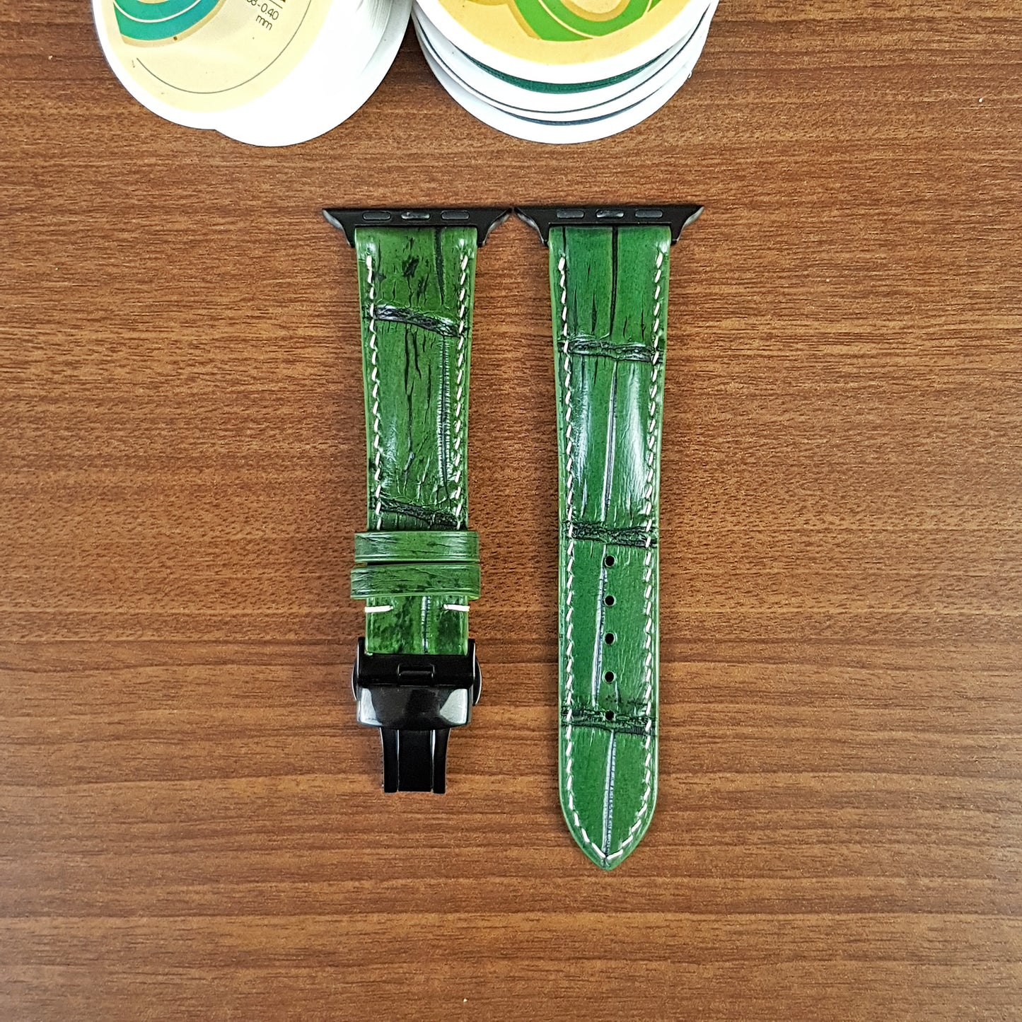 Custom Green Alligator Leather Apple Watch Band