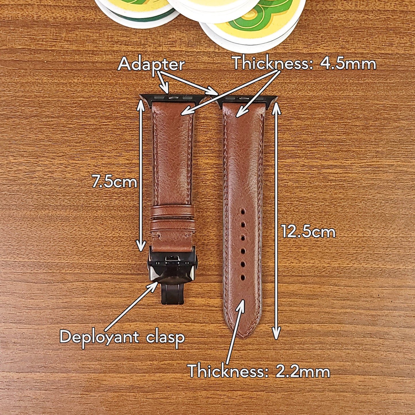 Custom Luxury Brown Vachetta Leather Apple Watch Straps