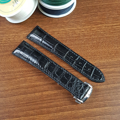 Black Genuine Alligator LeatherOmega Watch Strap