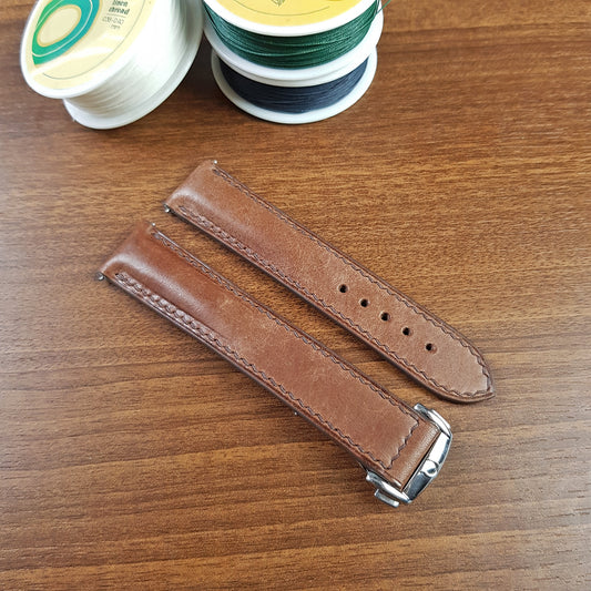 Full Grain leather Brown Pueblo Omega Watch Strap