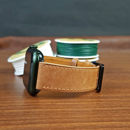 Full Grain Leather Yellow Pueblo Apple Watch Band