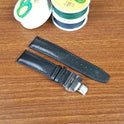 Black Epsom Hass Genuine Leather Watch Strap With Deployant Clasp - PVMH Leather