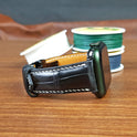 Black Geguine Alligator Leather Apple Watch Band - PVMH Leather