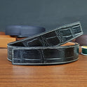 Black Genuine Alligator Leather Belts Without Buckle Replacements - PVMH Leather