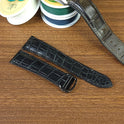 Black Genuine Alligator Leather Cartier Watch Strap - PVMH Leather