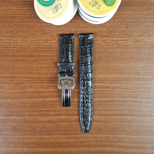 Black Genuine Alligator Leather IWC Watch Strap - PVMH Leather