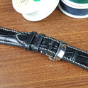 Black Genuine Alligator Leather Watch Straps - PVMH Leather