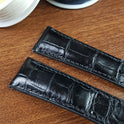 Black Genuine Alligator LeatherOmega Watch Strap - PVMH Leather