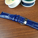 Blue Genuine Alligator Leather Watch Strap - PVMH Leather