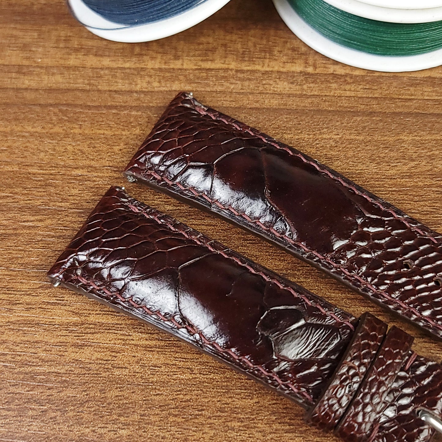 Brown Genuine Ostrich Leather Watch Straps - PVMH Leather