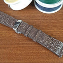 Brown Stingray Leather Watch Strap Quick Release Spring Bars - PVMH Leather