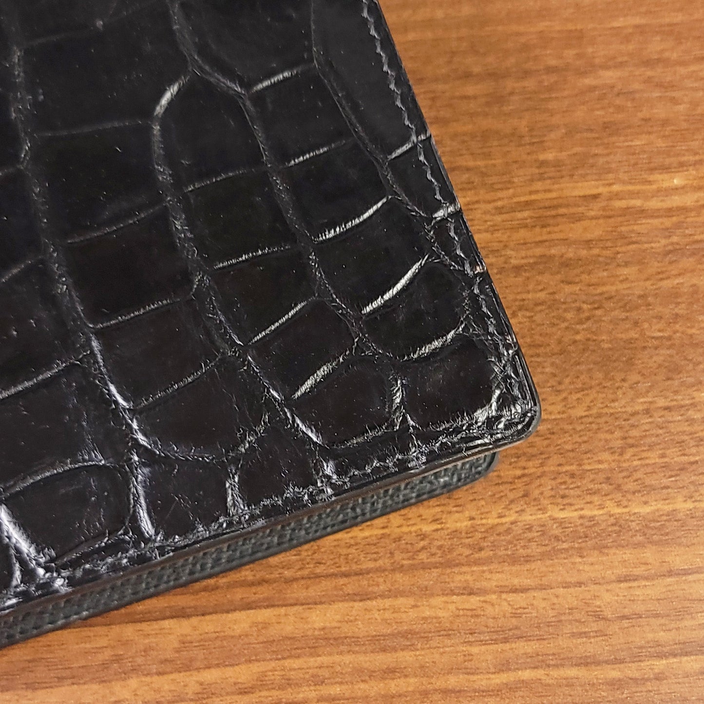 Custom Black Genuine Alligator Leather Mens Wallets - PVMH Leather