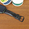 Custom Black Genuine Ostrich Leather Apple Watch Band - PVMH Leather