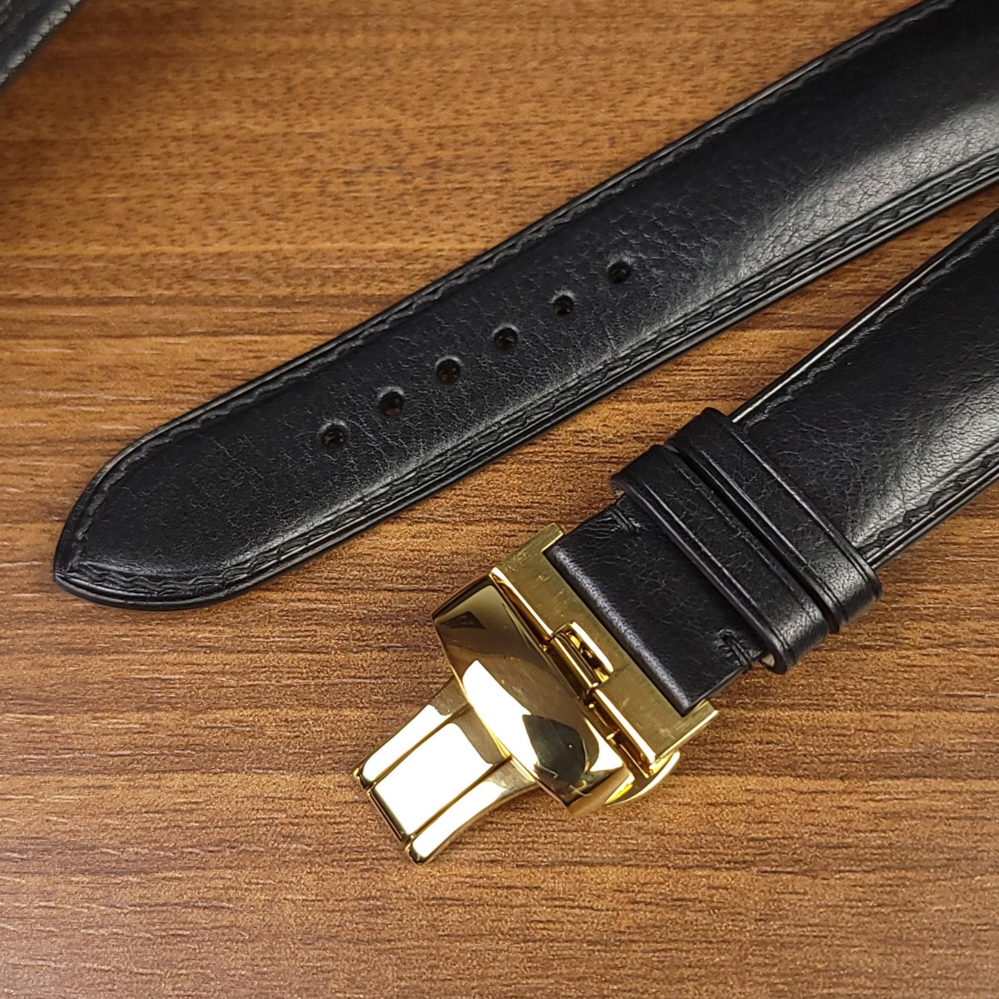 Custom Black Vachetta Leather Watch Bands - PVMH Leather