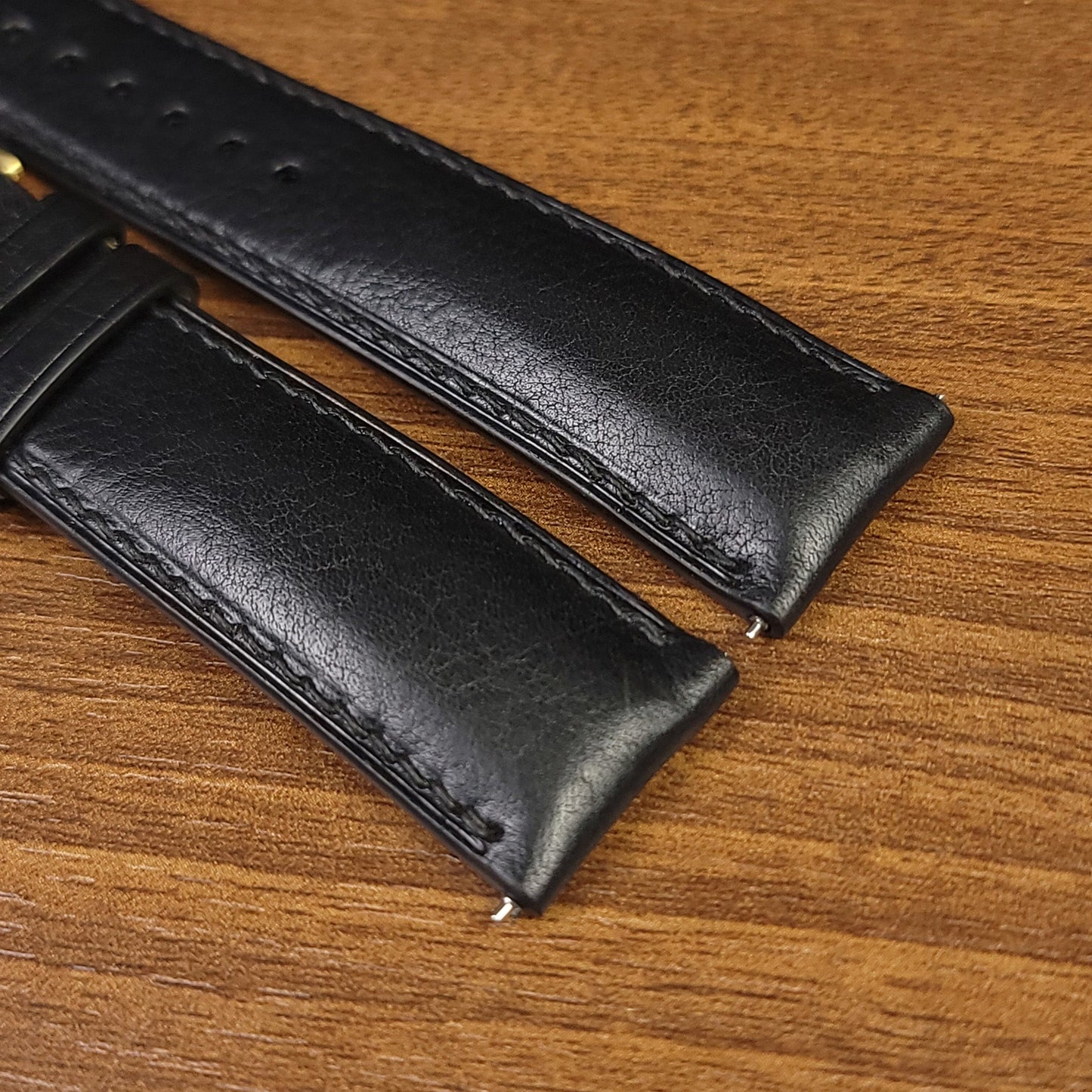 Custom Black Vachetta Leather Watch Bands - PVMH Leather