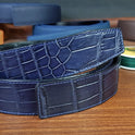 Custom Blue Genuine Alligator Leather Belts With Buckle - PVMH Leather