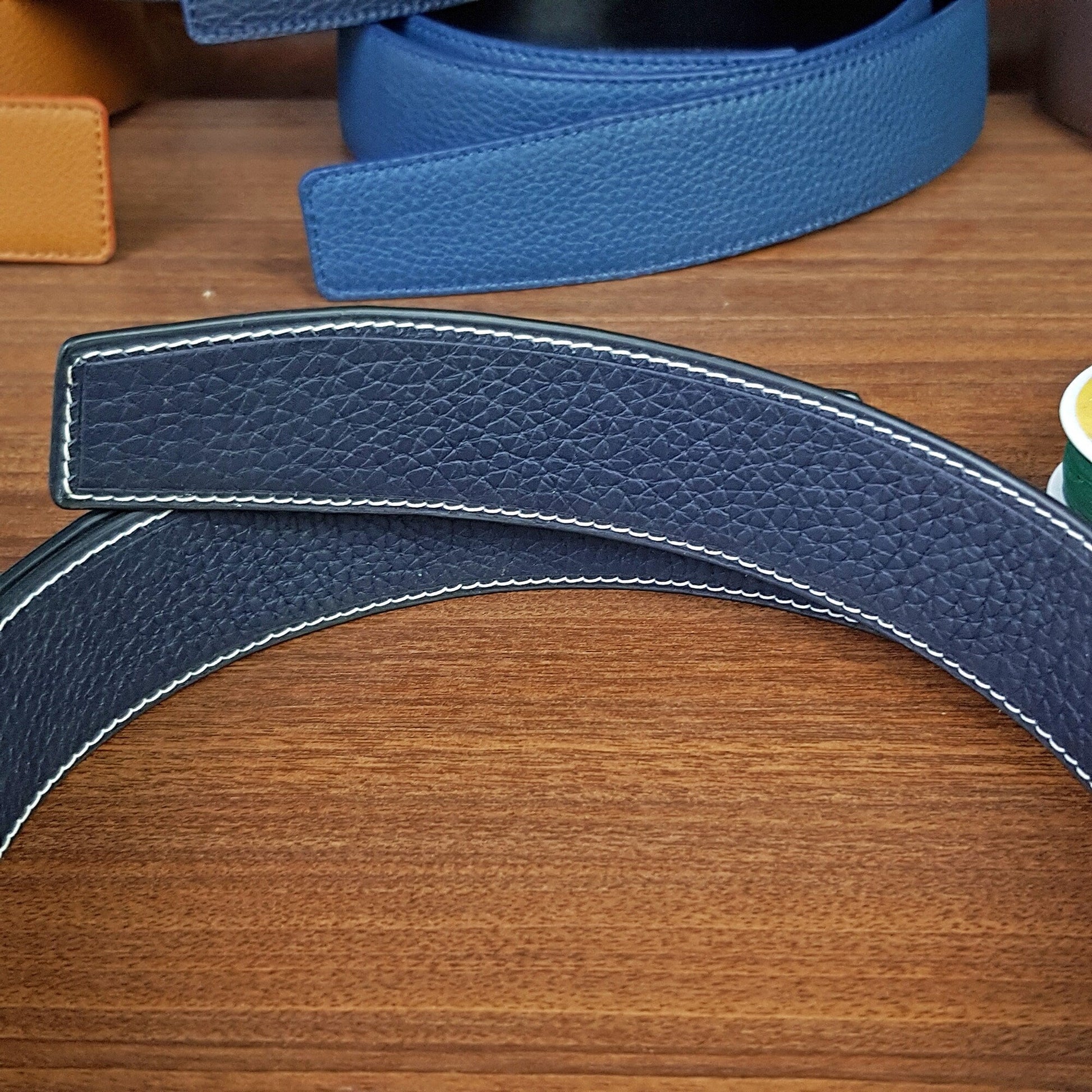 Custom Blue Genuine Alligator Leather Belts With Buckle - PVMH Leather