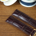 Custom Brown Genuine Alligator Leather Cartier Watch Strap - PVMH Leather