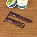 Custom Brown Genuine Ostrich Leather Apple Watch Band - PVMH Leather