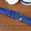 Custom Full Grain Epsom Hass Blue Leather Watch Strap - PVMH Leather