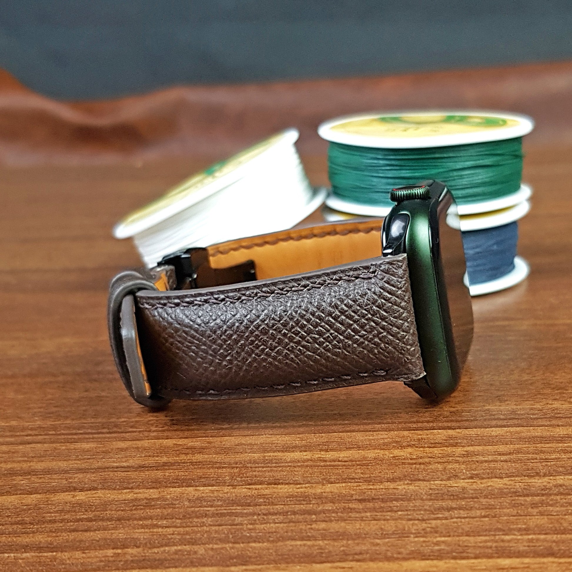Custom Full Grain Epsom Leather Apple Watch Bands - PVMH Leather