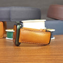 Custom Full Grain Yellow Vachetta Leather Apple Watch Bands - PVMH Leather