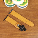 Custom Full Grain Yellow Vachetta Leather Apple Watch Bands - PVMH Leather