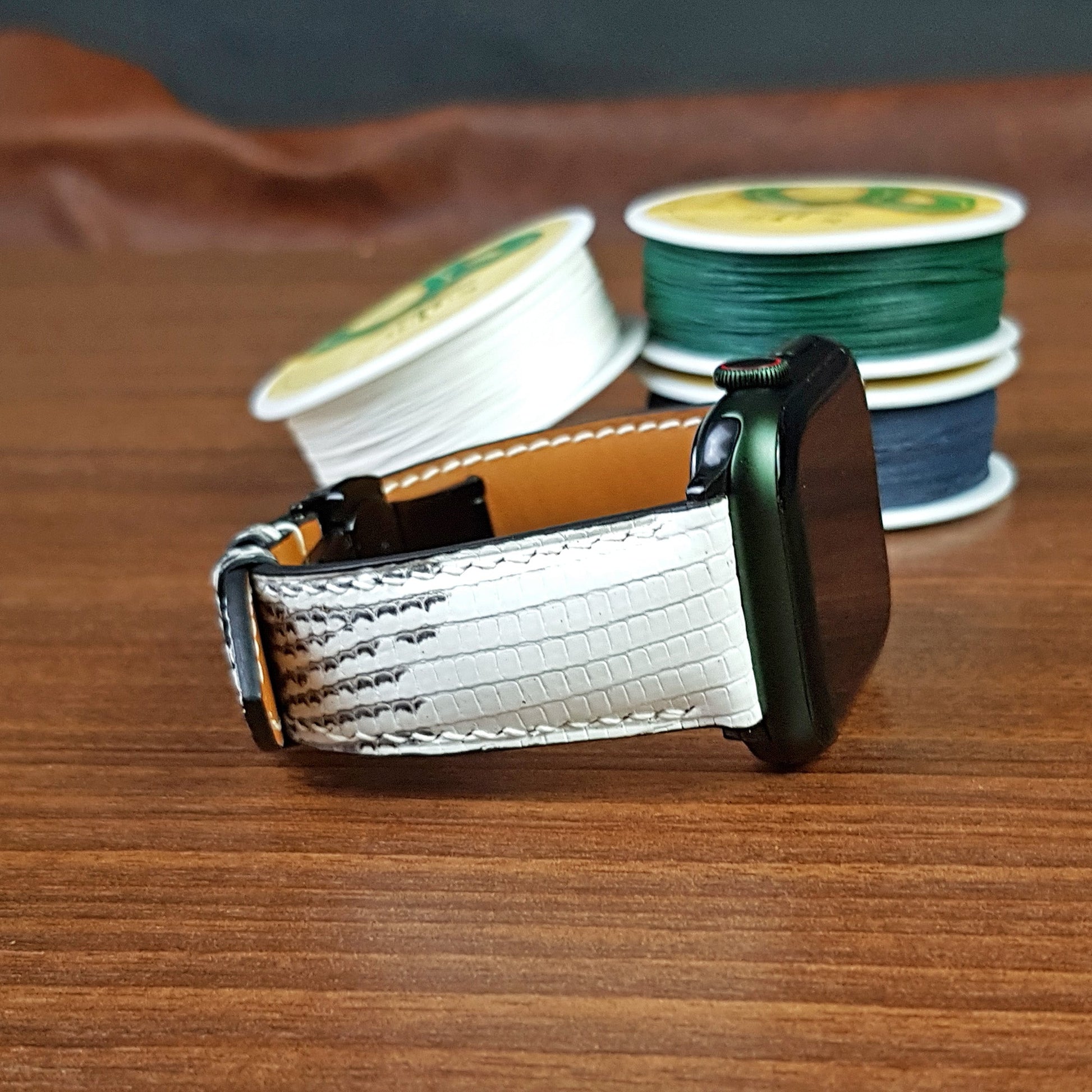 Custom Genuine Lizard Leather Apple Watch Ultra Bands - PVMH Leather