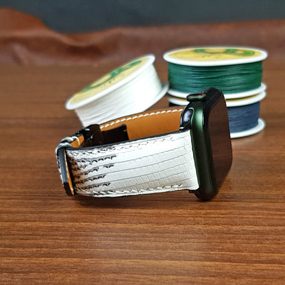 Custom Genuine Lizard Leather Apple Watch Ultra Bands - PVMH Leather